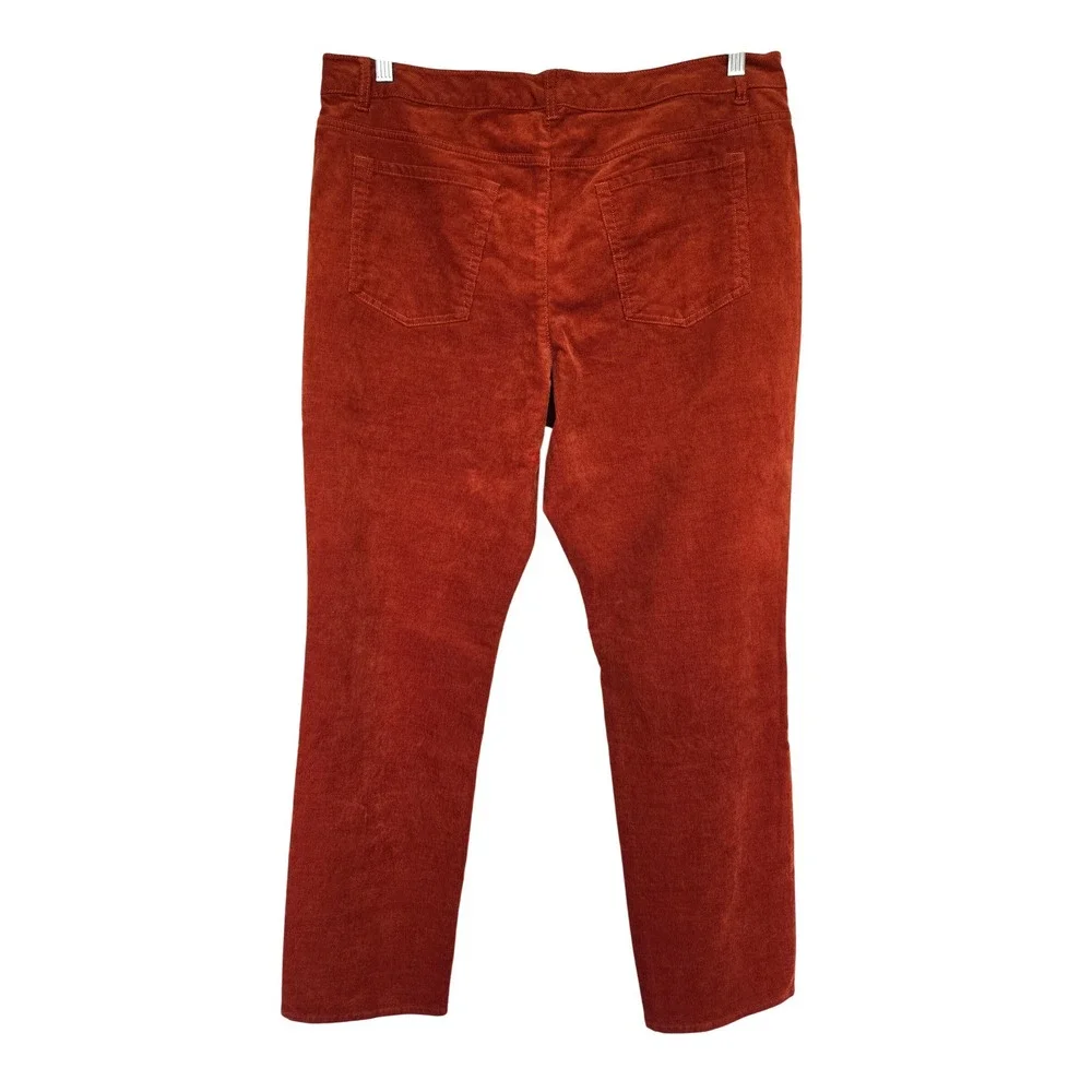 Coldwater Creek Rust Corduroy Straight Leg Pants Sz 16 Fallcore Preppy Academia